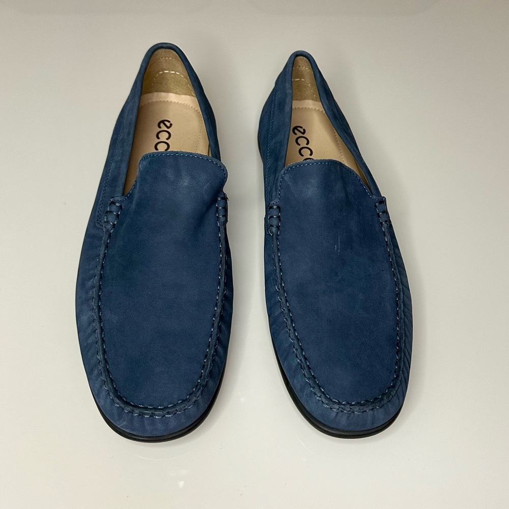 Ecco Men's Blue Suede Slip-On Loafers